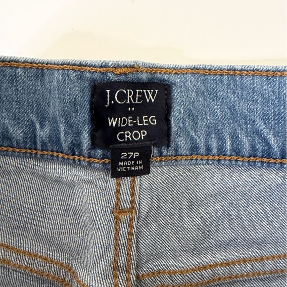 J.Crew Jeans Womens 27 Petite Wide Leg Crop All Day Stretch Raw Hem High Rise - Picture 5 of 11